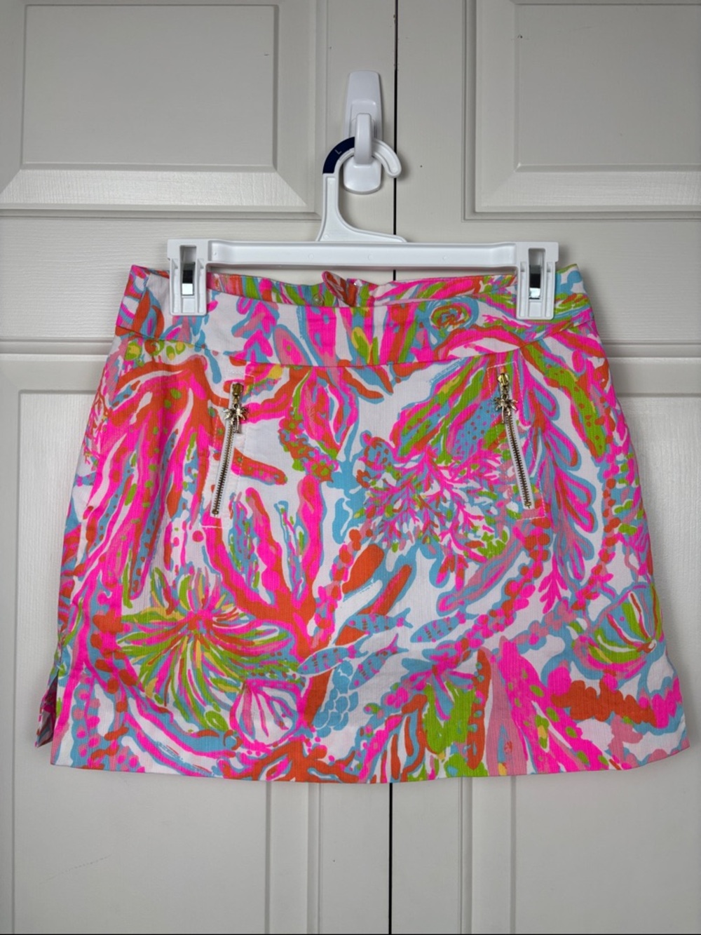Lilly Pulitzer Neon Pink Multi-Color Printed Mini Skort - 0